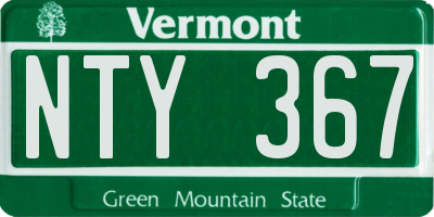 VT license plate NTY367
