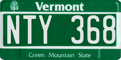 VT license plate NTY368