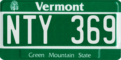 VT license plate NTY369