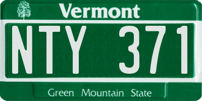 VT license plate NTY371