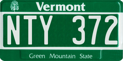 VT license plate NTY372