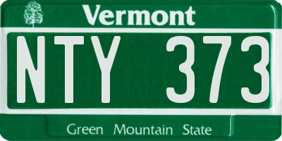 VT license plate NTY373
