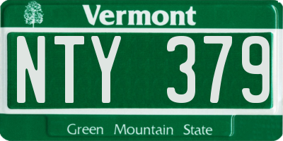 VT license plate NTY379