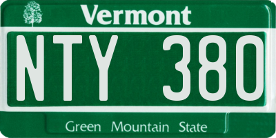 VT license plate NTY380