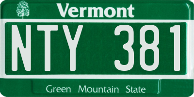 VT license plate NTY381