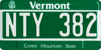 VT license plate NTY382