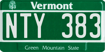 VT license plate NTY383