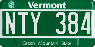 VT license plate NTY384