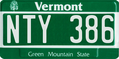 VT license plate NTY386
