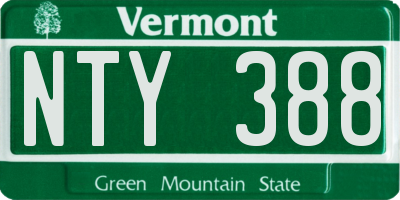VT license plate NTY388