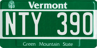 VT license plate NTY390