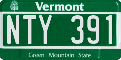 VT license plate NTY391