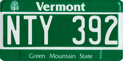 VT license plate NTY392