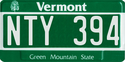 VT license plate NTY394