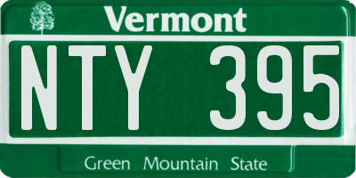 VT license plate NTY395