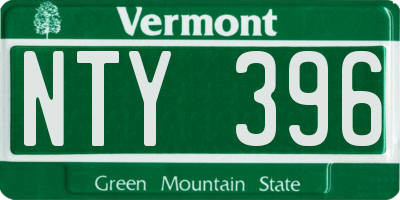 VT license plate NTY396
