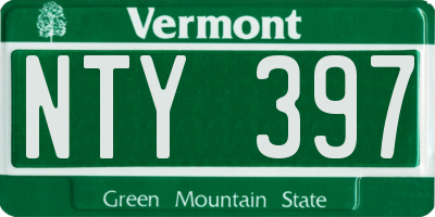 VT license plate NTY397