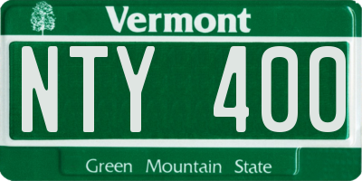 VT license plate NTY400