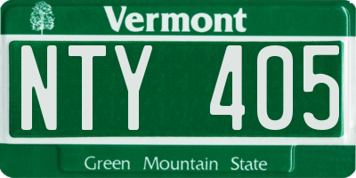 VT license plate NTY405