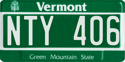 VT license plate NTY406