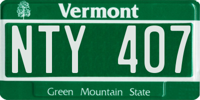 VT license plate NTY407