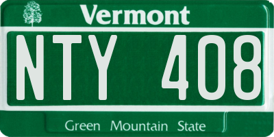 VT license plate NTY408