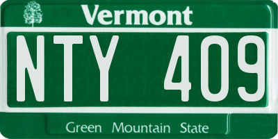 VT license plate NTY409
