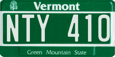 VT license plate NTY410