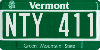 VT license plate NTY411