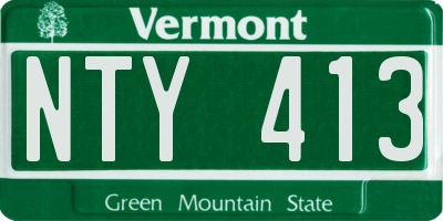 VT license plate NTY413