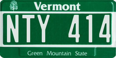 VT license plate NTY414