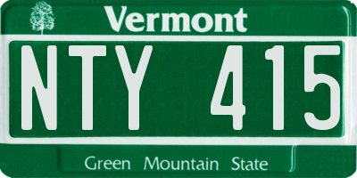VT license plate NTY415