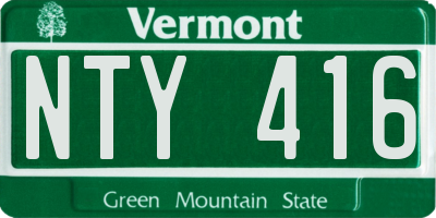 VT license plate NTY416