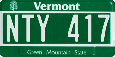 VT license plate NTY417