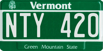 VT license plate NTY420
