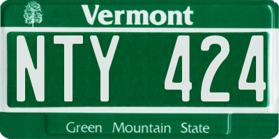 VT license plate NTY424