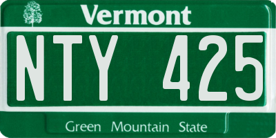 VT license plate NTY425