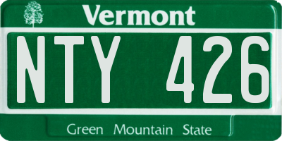 VT license plate NTY426