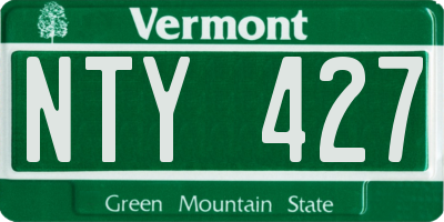 VT license plate NTY427