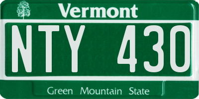 VT license plate NTY430