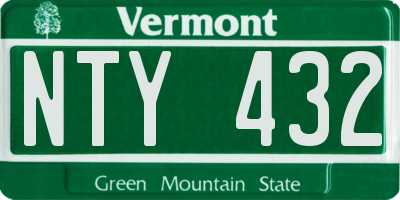 VT license plate NTY432