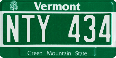 VT license plate NTY434