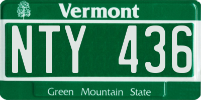 VT license plate NTY436