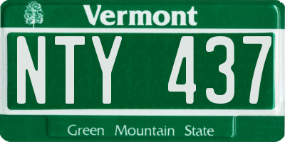VT license plate NTY437