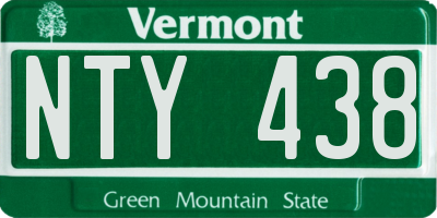 VT license plate NTY438
