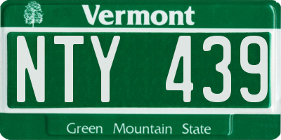 VT license plate NTY439