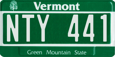 VT license plate NTY441