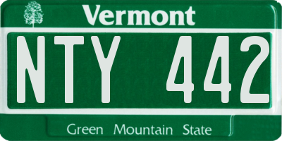 VT license plate NTY442