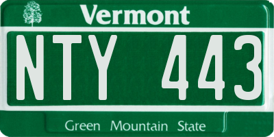 VT license plate NTY443