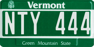 VT license plate NTY444